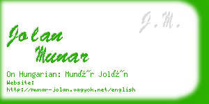 jolan munar business card